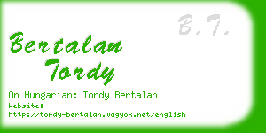 bertalan tordy business card